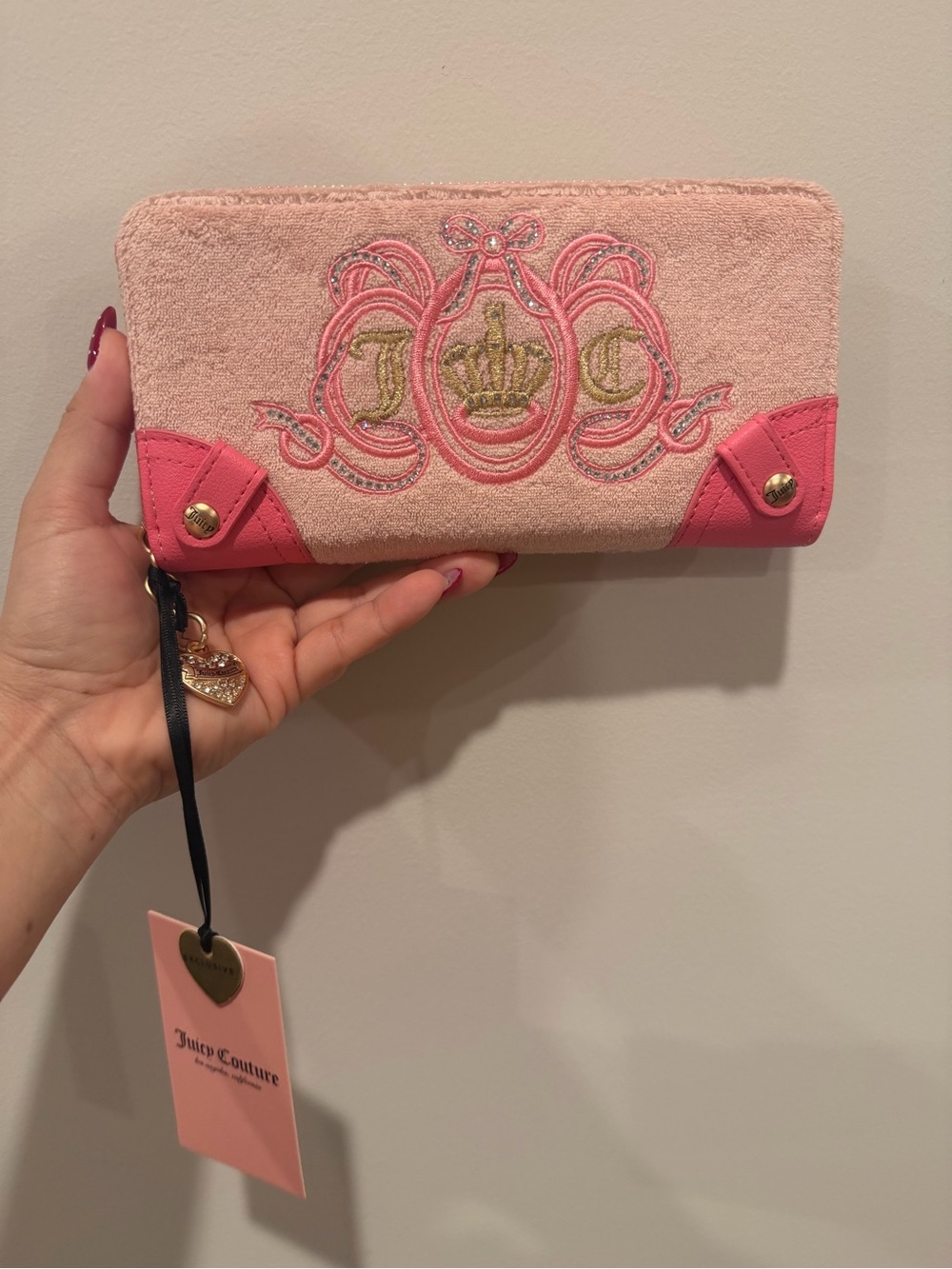🎀👑JUICY COUTURE~Lovers Club Large Zip Around Wallet